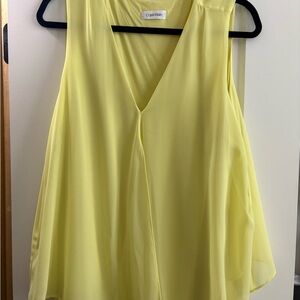 Calvin Klein Yellow Sleeveless Blouse